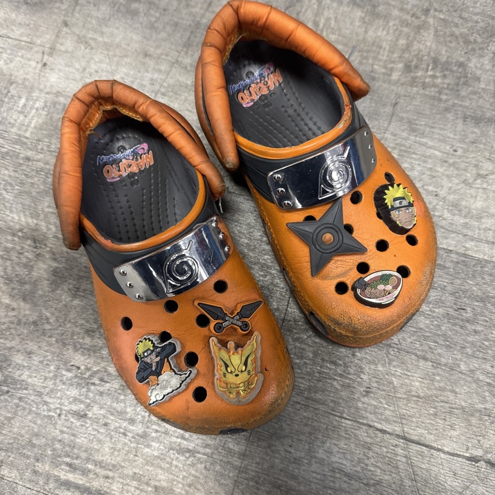 CROCS NARUTO SHIPPENDUN Orange Childrens Sz C12‎ US 29.5 EU 18.5 JP Anime